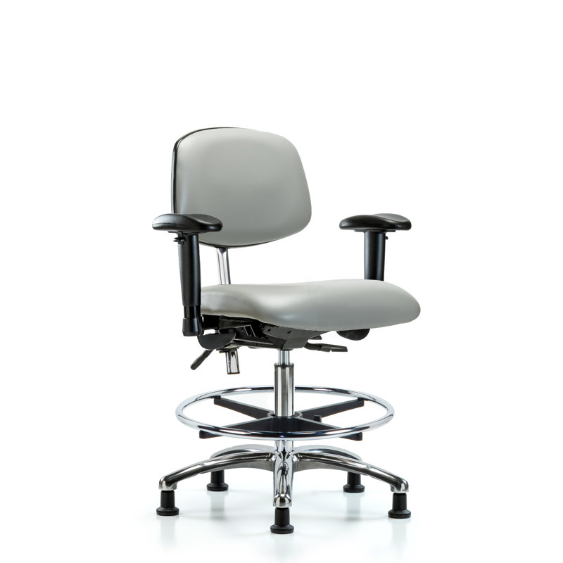 Anouk Vinyl Task Chair, Dove, Glides, Not Included