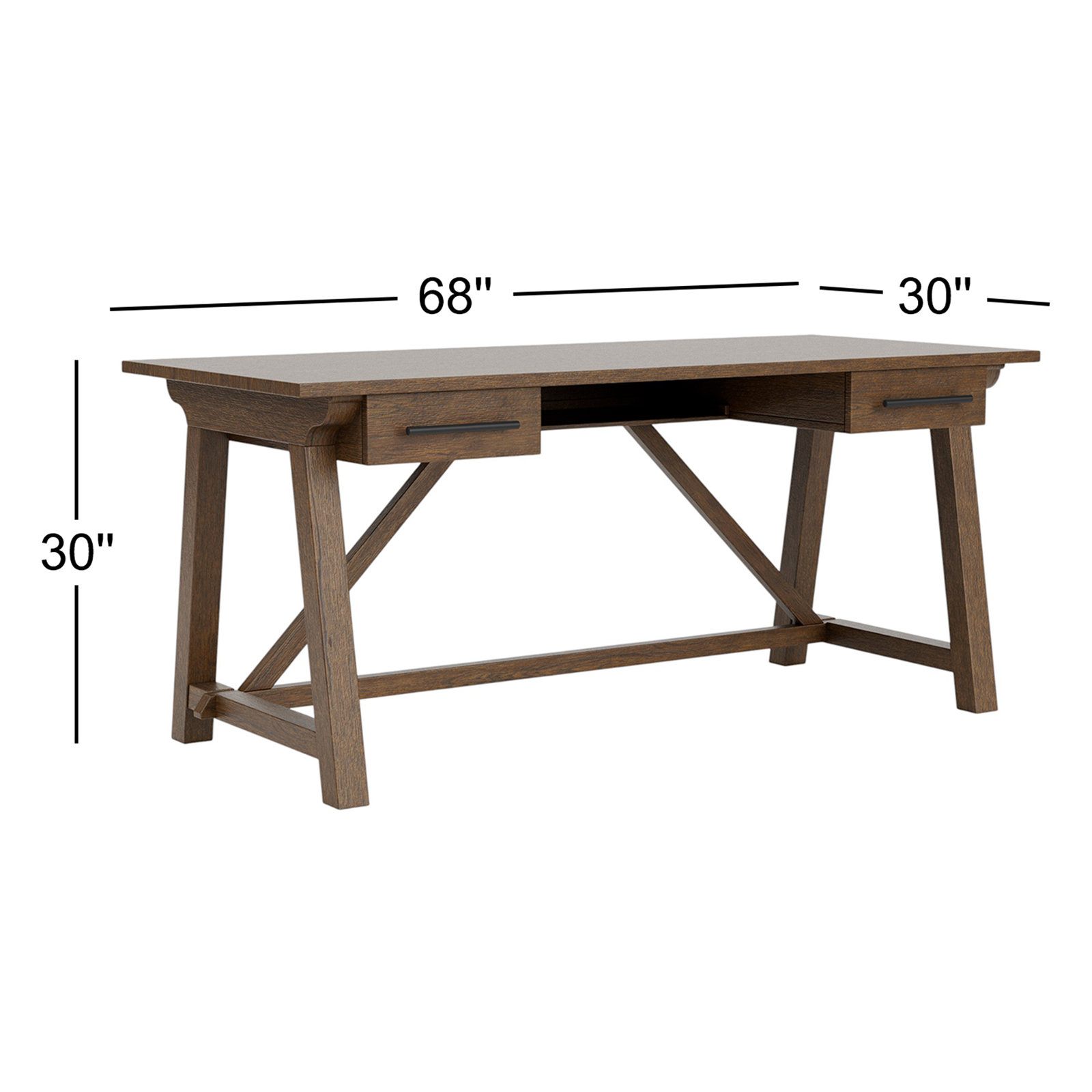 Billie 68 " Oak Writing Desk