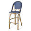 Tabourets de bar 4 pieds en aluminium bleu sarcelle avec repose-pieds