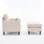 Fauteuil et rangement rembourrés beiges - confortables, porte-gobelets, pour le salon et la chambre à coucher-1828458823