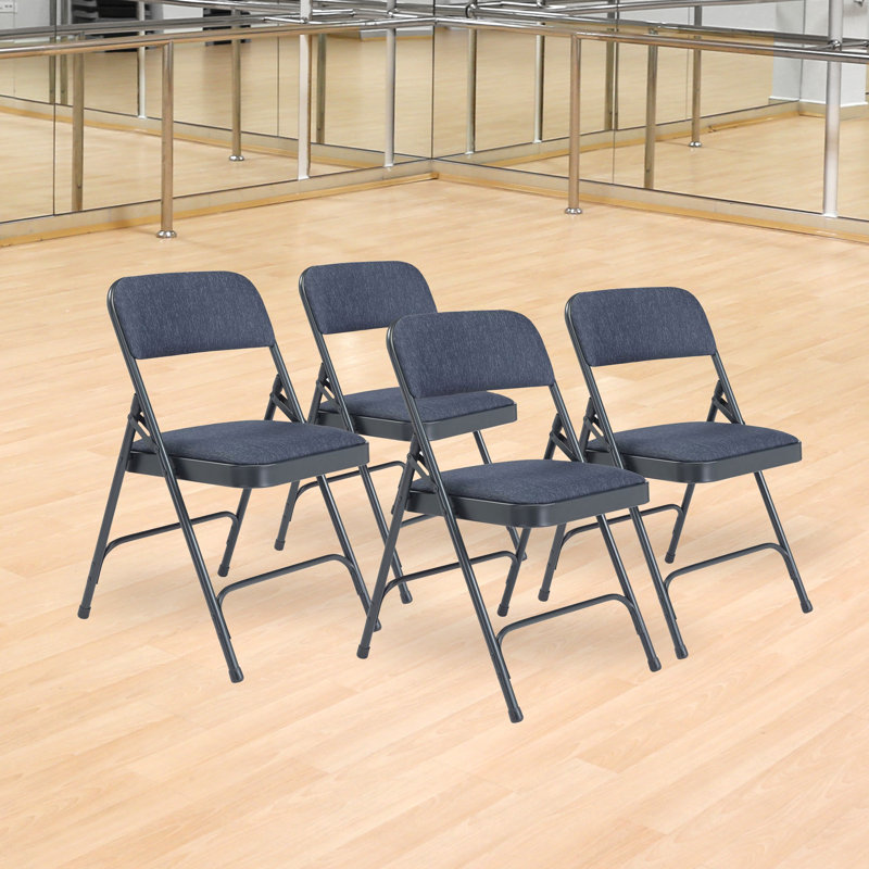Upholstered Patio Folding Chair Folding Chair Set, Blue