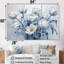 Minimalisme, tulipes bleues et blanches Brushstrokes - ensemble d'art sur toile-107761875-107761869