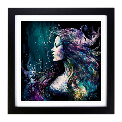 Mermaid Abstract Art - Framed Print