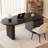 Black Rectangular Manufactured Wood desks-107848253-107848254