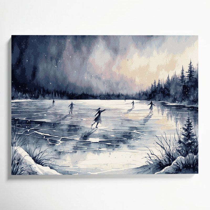 «Christmas Frozen Lakes», art mural sur toile, H 11 po x l 14 po