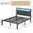 Queen Size Bed Frame with Wood Storage Headboard, Charging Station and LED Lights, 1000 LBS Capacity, Heavy Duty Sturdy Mattress Foundation & Noiseless, Easy Assembly, No Box Spring Needed-2091998864-2105525321