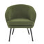 Fauteuil demi-tonneau gris en velours côtelé avec pieds en métal noir, fauteuil d'appoint capitonné Modern Channel avec rembourrage en mousse dense, fauteuil simple confortable pour le bureau de la chambre à coucher du salon-1895059109