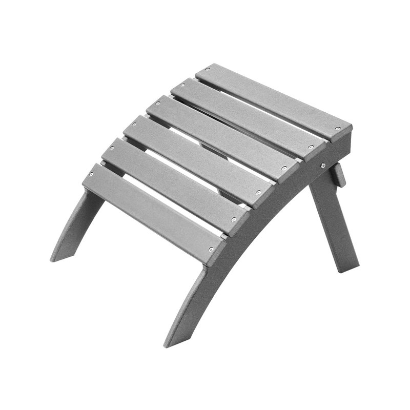 Repose-pieds de patio en PEHD Adirondack 21,5L x 18,9W x 14,8H Gris