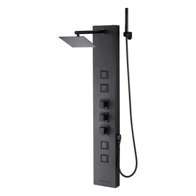 Shower Panel Tower System Stainless Steel Column Rainfall Head Massage Jet 4Mode