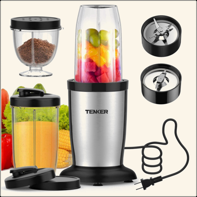 Mélangeur personnel TENker 850W avec tasses pour shakes et smoothies