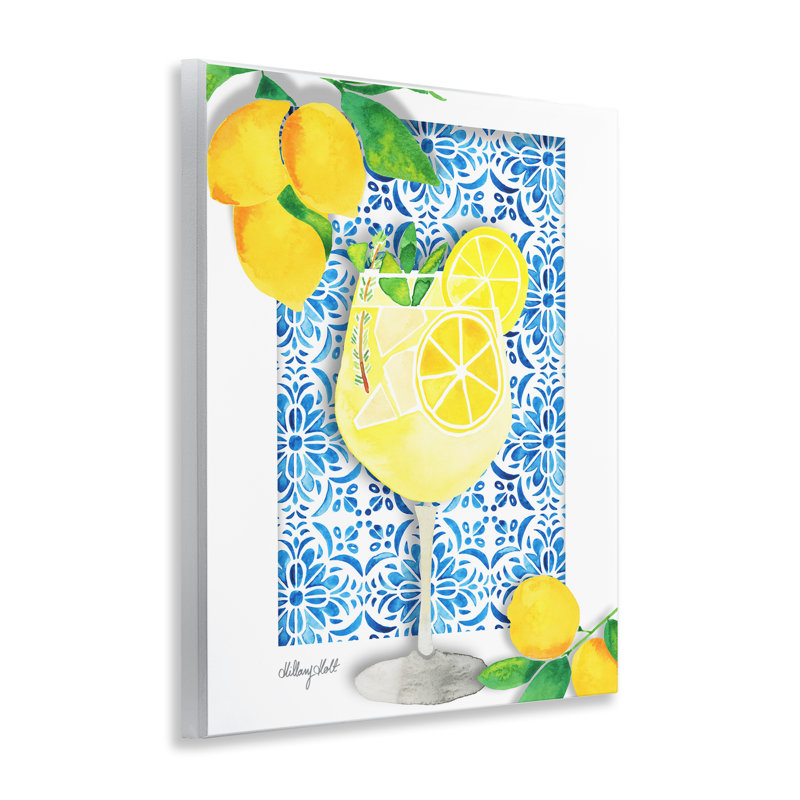 Plaque murale méditerranéenne «Limoncello Drink» par Hillary Holt