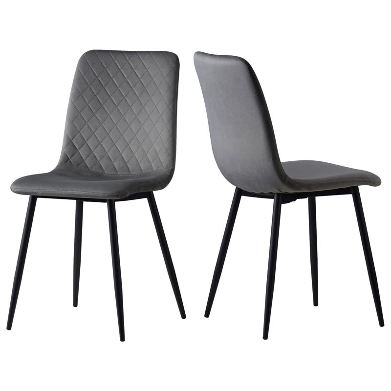 Upholstered Dining Chair, Dark Grey, 2