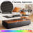 47.2" Rectangular LED Lights Coffee Table With 2 Drawers-114232609