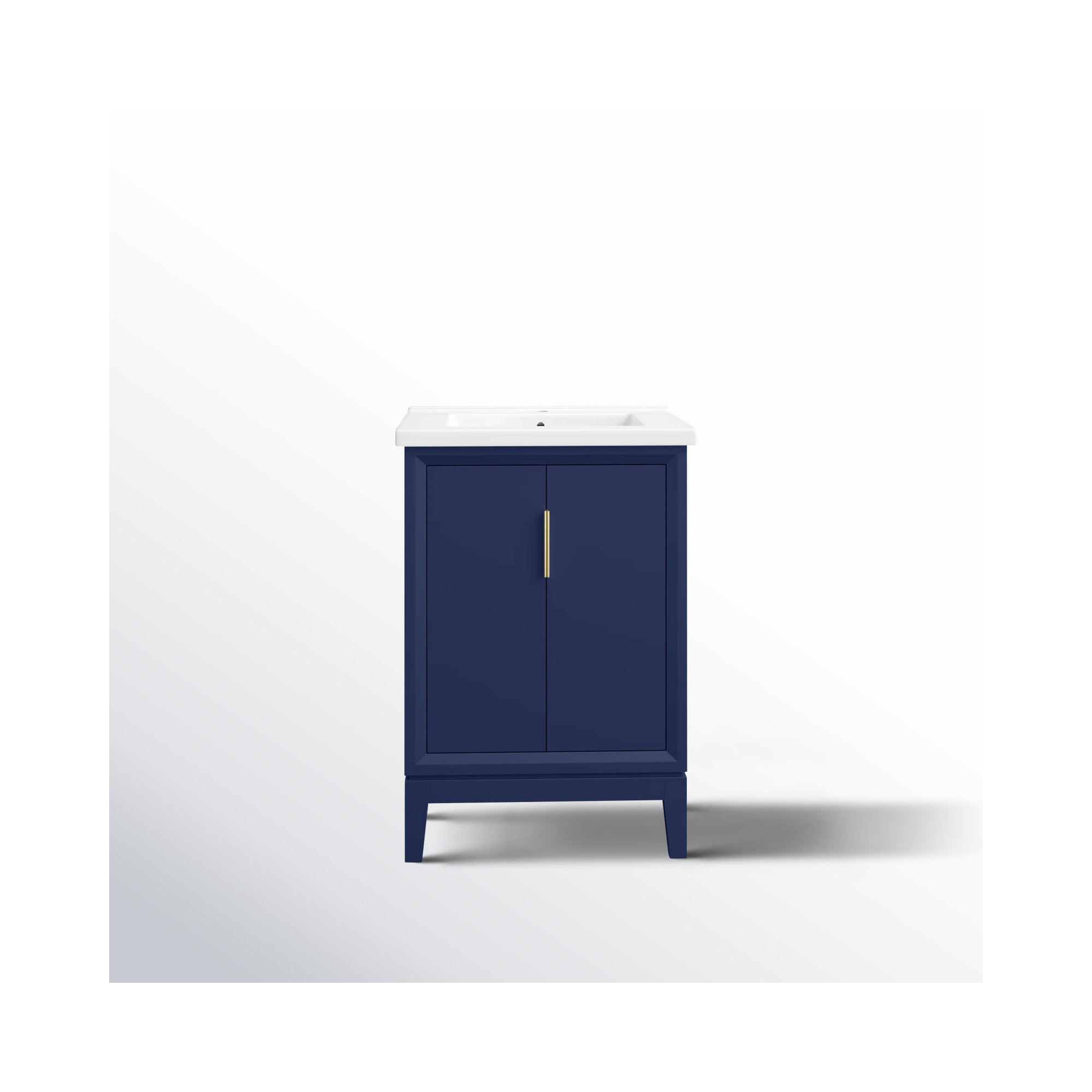 Finck 24.2'' Single Bathroom Vanity, Monarch Blue, Gold
