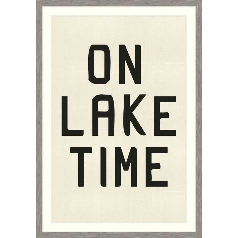 On Lake Time Framed Textual Art
