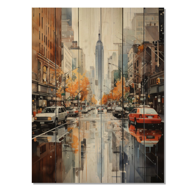 Collage sur bois, New York, H 20 po x l 10 po x P 0,78 po