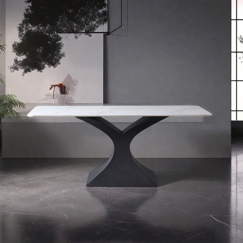 Light luxury minimalist dining table, 29.53"H x 62.99"L x 35.43"W
