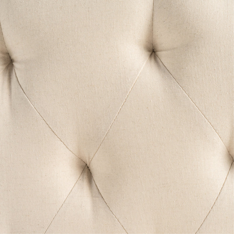 Tête de lit beige contemporaine pour grand lit - Piquage à losanges avec garniture cloutée requise pour l'assemblage, Beige