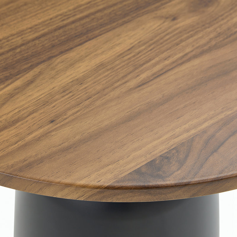 Table basse ronde de salon, Noyer, noir