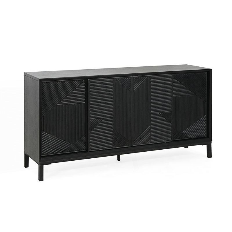 Armoire moderne à motif géométrique, armoire à rayures verticales avec portes coulissantes, armoire de rangement