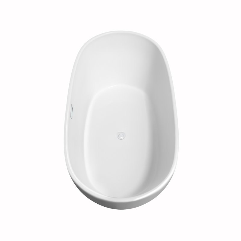 Rebecca 60'' Shiny White Freestanding Acrylic Bathtub