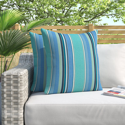 Melbourne Striped Sunbrella® Outdoor Reversible Throw Pillow