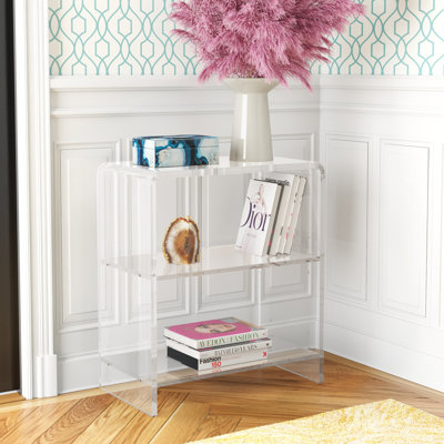Bibliothèque étagère à 2 niveaux en acrylique transparent l 22 po Candice