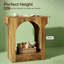Table de bout arquée, table de thé à 2 niveaux, table de vestibule en bois