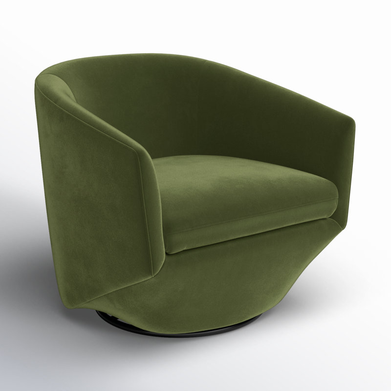 Elexi Upholstered Swivel Barrel Chair, Green