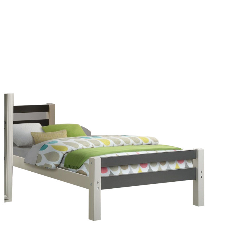 Lit simple Khup pour adolescent en blanc et gris
