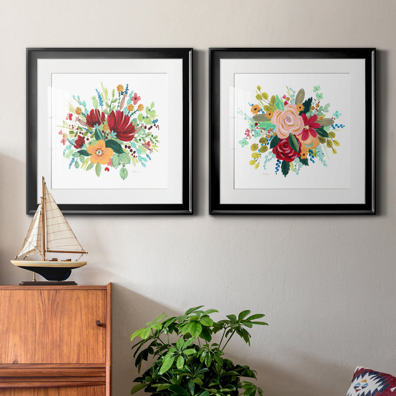 Fleurs May I - ensemble de 2 cadres photo, H 17,5 po x l 35 po x P 1,5 po, Noir