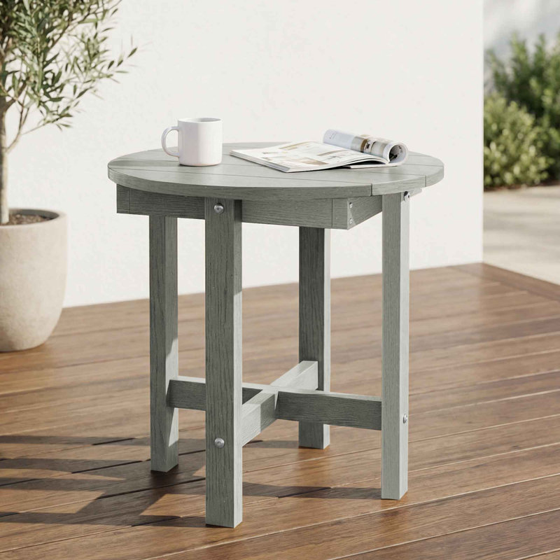 Outdoor Side Table, HDPE Small Outdoor Adirondack Side Tables, Weather Resistant & Easy Maintenance Patio End Table for Patio, Porch, Deck, Pool