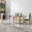 Mollyanne  Glass Top Oval Dining Table With Gold Stainless Steel Base For 8 Seats-982054477