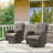 Bonia Outdoor Wicker Rattan Swivel Rocking Patio Club Accent Chairs with Cushions-2076145486-2076145482