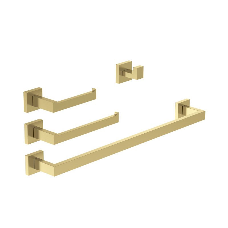 Ensemble de quincaillerie de salle de bain 4 pièces, Or brossé