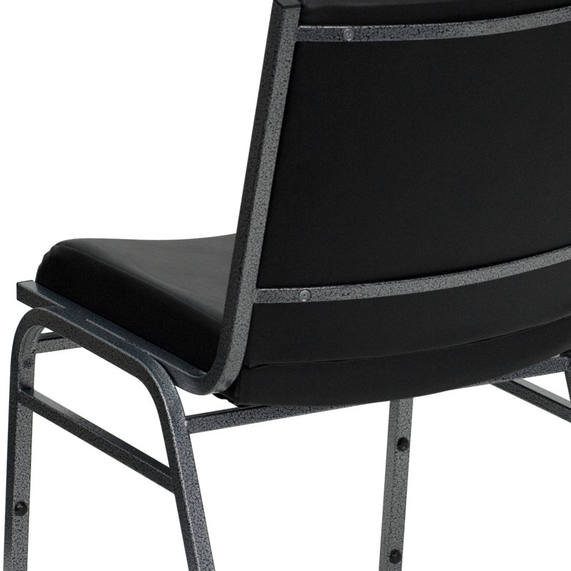 Chaise empilable en vinyle avec supports de fixation Oliverson, Gris, Noir