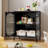 Small 2 Transparent Door Metal Storage Side Buffet Cabinet For Bed Room,Living Room,Entryway,Hallway,Home,Hotel,Office,Garage,Kitchen,2 Removable Shelf.-1182567026
