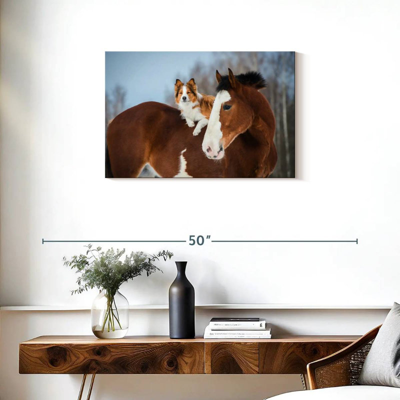 Bramley collie à cheval, H 20 po x l 30 po
