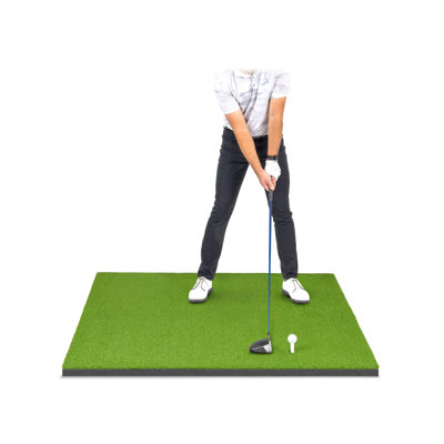 GoSports Golf Hitting Mat - PRO 5 x 4 ft - 15 mm Artificial Turf Training Mat for Indoor/Outdoor Swing Practice, Includes 3 Rubber Tees
