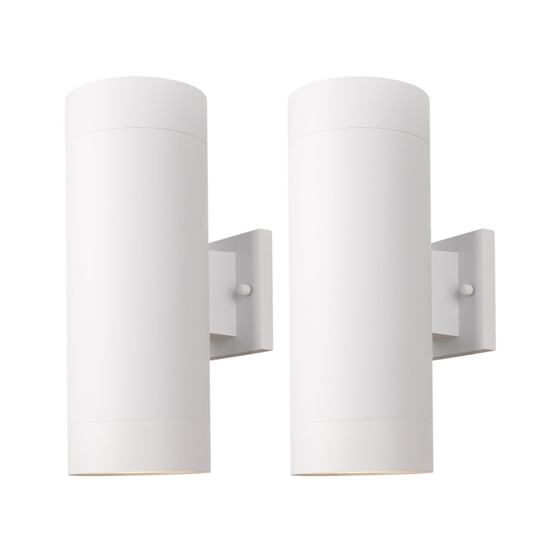 Lanterne murale d'extérieur à 2 ampoules Raley, Blanc mat, H 13,78 po x l 5,12 po x P 7,09 po