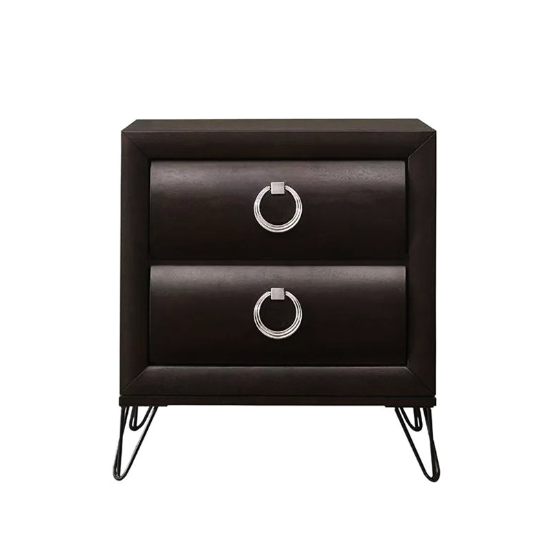 Table de chevet 2 en noir foncé