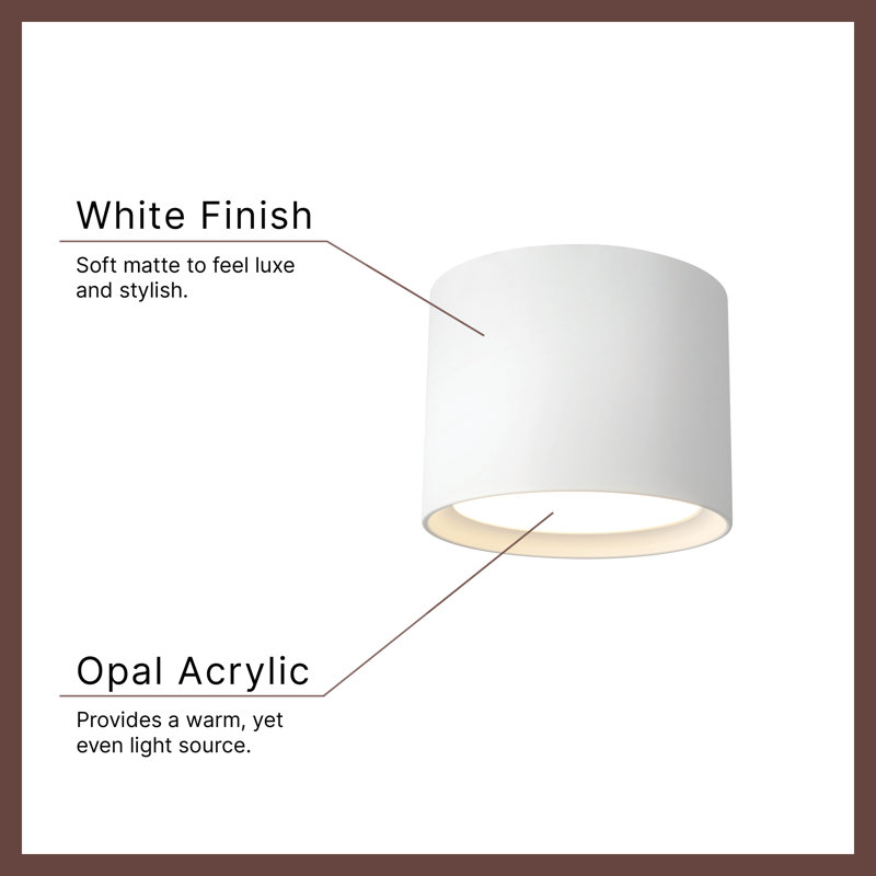 Uma 9-in Black dimmable LED Semi-Flush Mount, White
