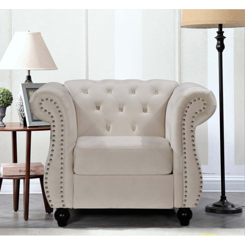 Fauteuil d'appoint Chesterfield, Ivory