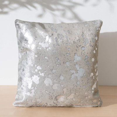 Metallic Cowhide Pillow Cover & Insert