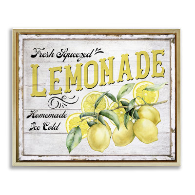  Fresh Squeezed Lemonade Framed Floater Canvas Wall Art by Creatif Belle