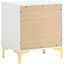 2 tables de chevet rectangulaires blanches et dorées - option de rangement pour chambre à coucher, style, joints pour rangement spacieux, visuel, inclus-66517224