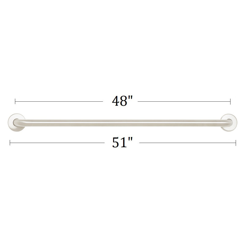 Straight Bathroom Safety Grab Bar, Satin, 48" W