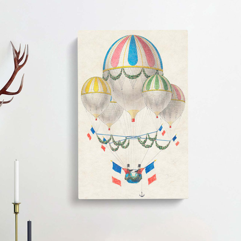 Hot Air Balloons in France by Leon Benett - Wrapped Canvas, 60cm H x 40cm W x 3cm D