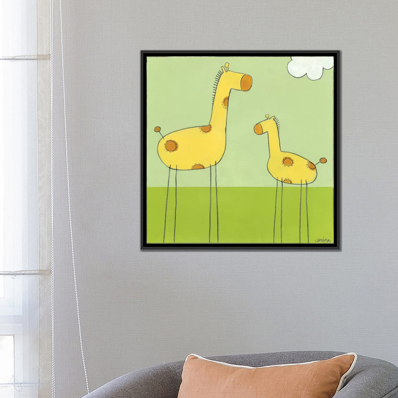 « collant-leg series », reproduction d’art sur toile giraffe i, H 18 po x l 18 po x P 1,5 po, Toile avec cadre noir