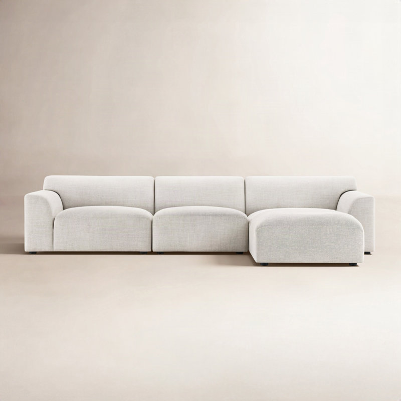 Morell 4-Piece Upholstered Modular Sofa, Nathan Wheat Tweed